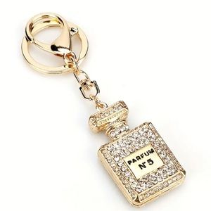 BRAND NEW CRYSTAL PERFUME BOTTLE BAG CHARM/KEY RING